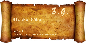 Blaskó Gábor névjegykártya
