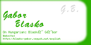 gabor blasko business card
